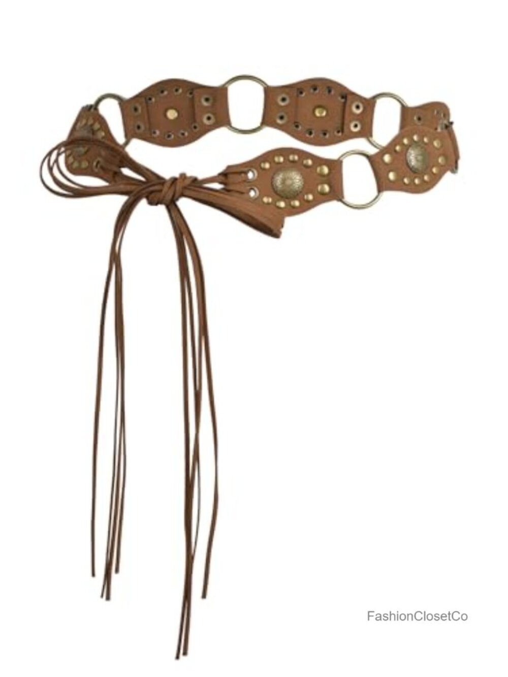 PU Leather Boho Braided Waist Belt Adjustable Tassel Tie for Dresses